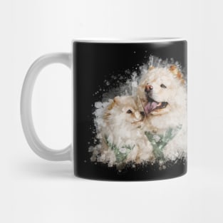 Two Dog watercolor Mug